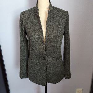 Banana Republic Factory Black and White Chevron Notch Collar Blazer Size XS